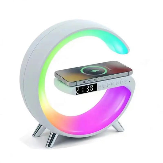 G Shape Wireless Speaker with Colorful Light Atmosphere LED Smart Light Lamp with Wireless Charger