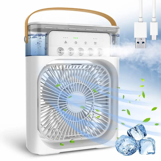 Portable Air Conditioner Fan, 500 ml Water Tank USB Personal Cooler (Multicolor)