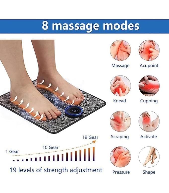EMS Massage Machine. Rechargeable, portable, and foldable design.