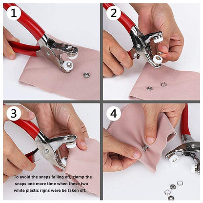 Stainless Steel Grommet Eyelet Setting Pliers Tool With 100 BUTTONS