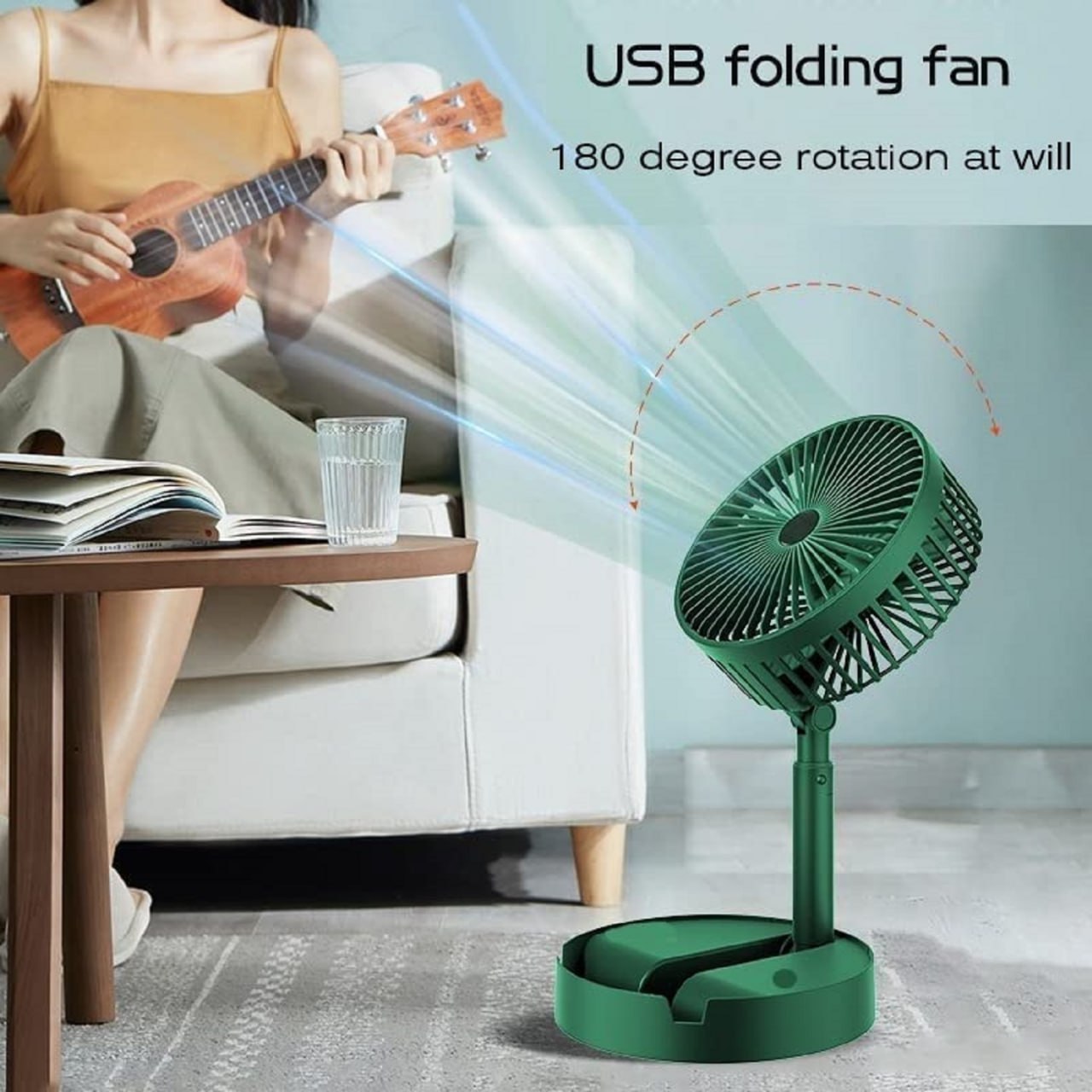 Rechargeable Foldable Fan with USB