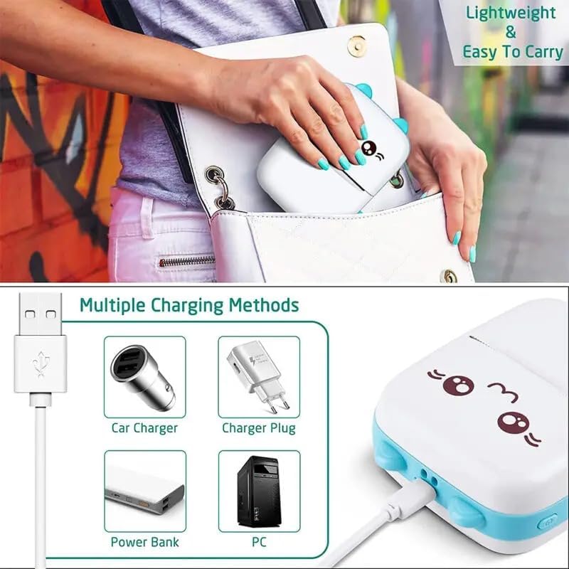 Mini Bluetooth Thermal Printer  Portable Label Printer Ink free Printer for Android & iOS System